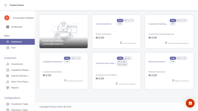 Investment Module – Lendastack Knowledge base