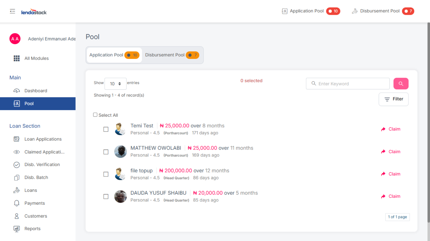 Claimed Application – Lendastack Knowledge base