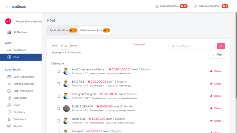 Disbursement Pool – Lendastack Knowledge base