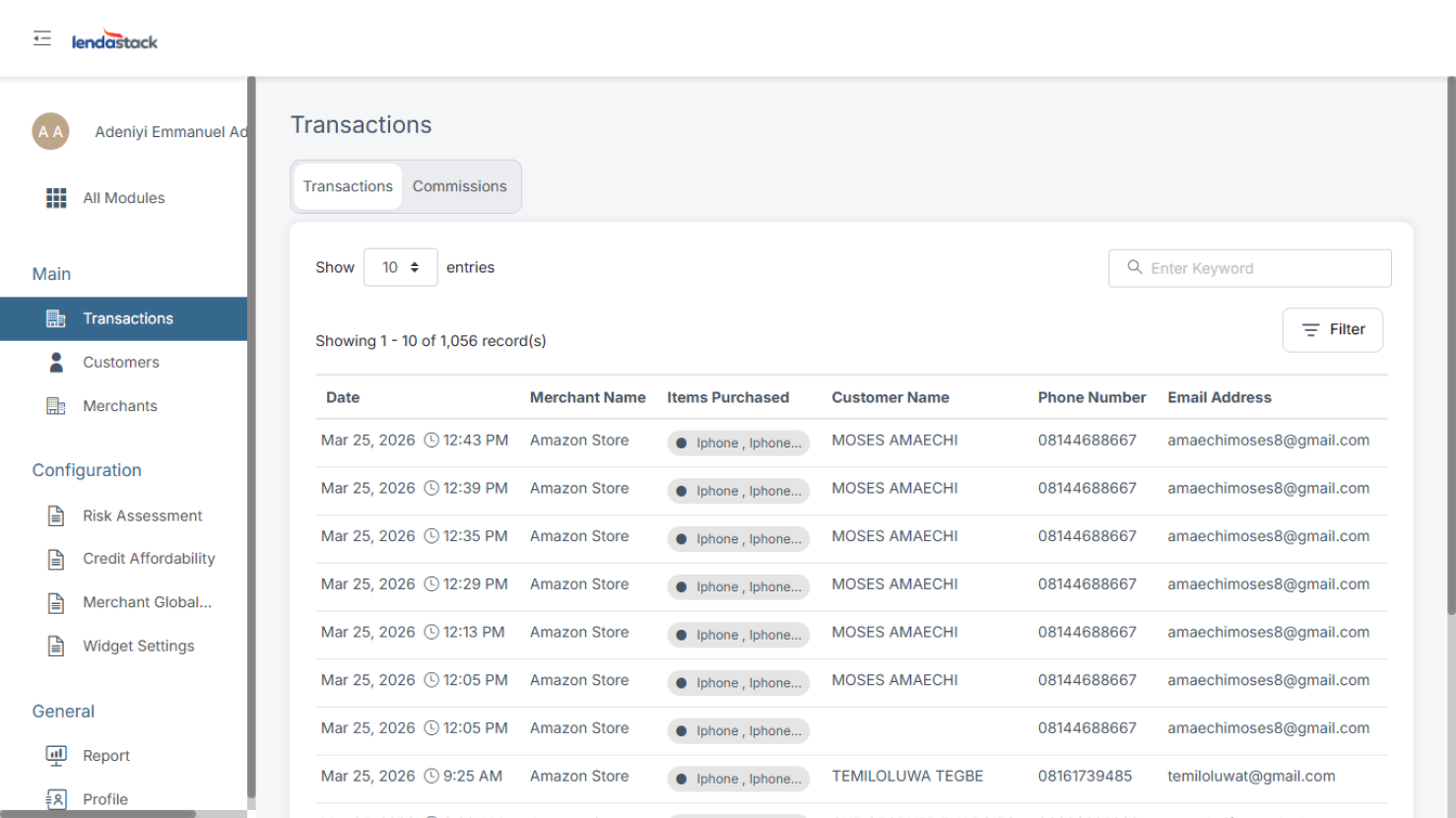 Transactions – Lendastack Knowledge base