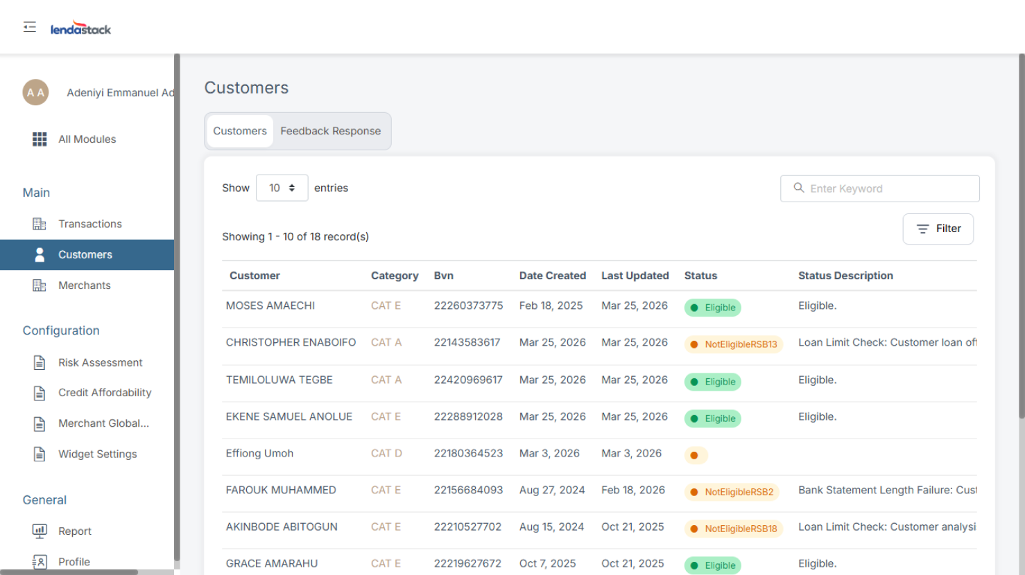Customers – Lendastack Knowledge base